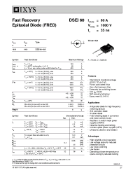 Datasheet DSEI60 manufacturer IXYS